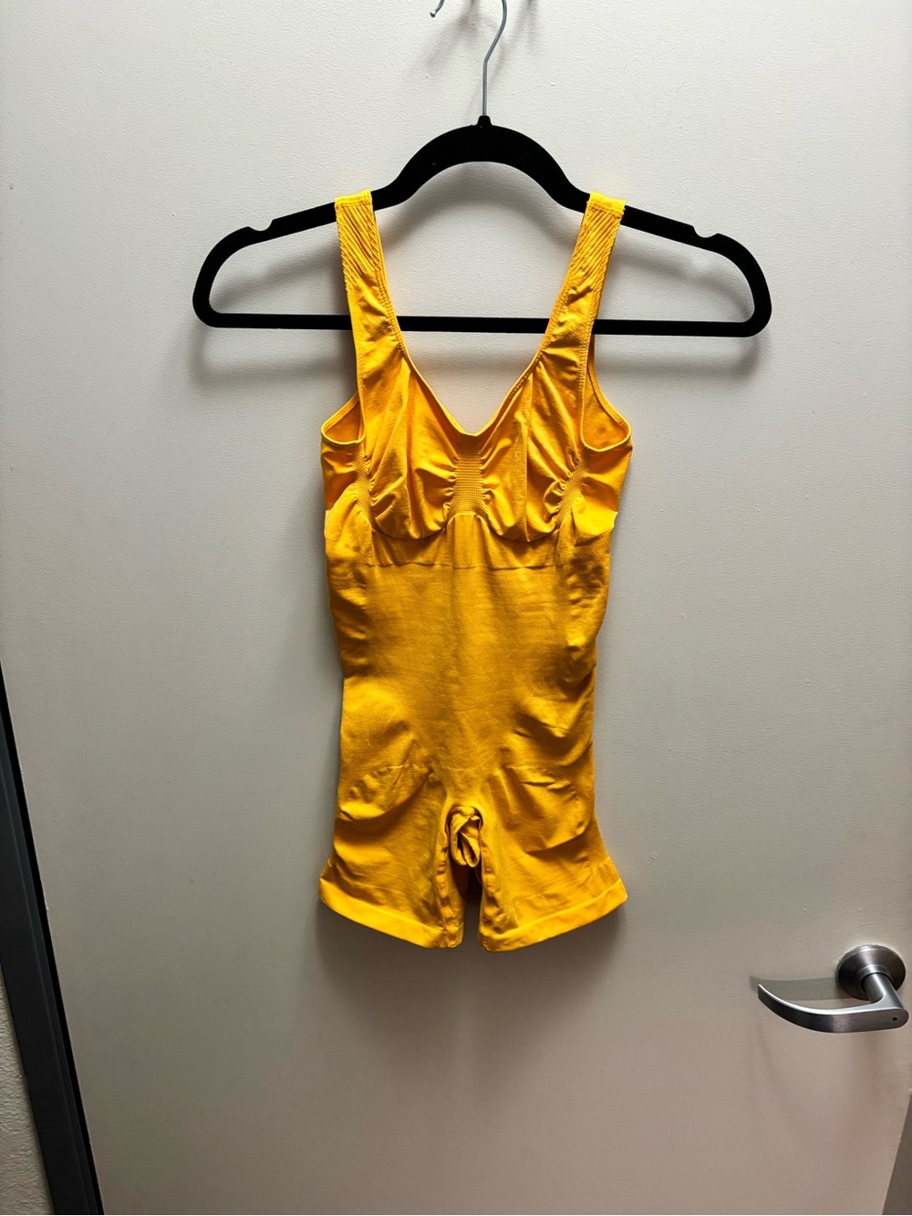 YITTY Yellow Seamless Knit Shapewear Romper Onesie Bodysuit Size M/L